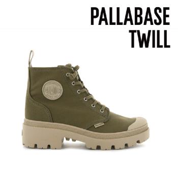 【PALLADIUM】 PALLABASE TWILL 經典拉鍊帆布美腿靴 女款 橄欖綠 96907-204