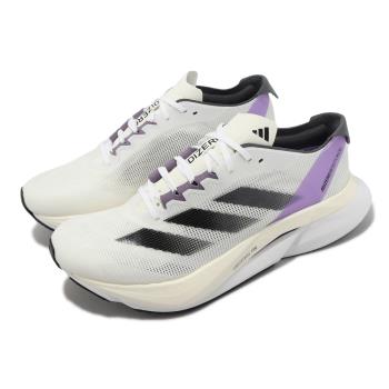 adidas 慢跑鞋 Adizero Boston 12 W 女鞋 黑 白 紫 中長跑 馬牌輪胎底 運動鞋 愛迪達 ID6900