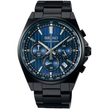 SEIKO 精工 CS系列時尚三眼計時錶/藍X黑/41mm (8T63-01T0U/SBTR035J)SK003