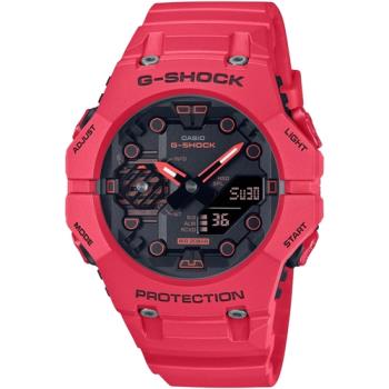 【CASIO 卡西歐】G-SHOCK 藍牙連線 碳纖維核心防護雙顯手錶_火焰紅 GA-B001-4A_42.5mm