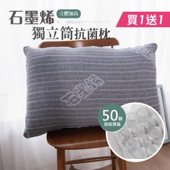 R.Q.POLO 買1送1 石墨烯獨立筒壓縮枕(台灣製造/高支撐/獨立筒枕)