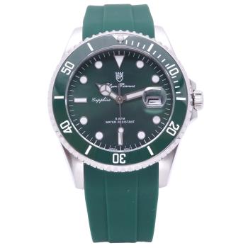 Olym Pianus 奧柏表 綠水鬼豪邁霸氣超強夜光橡膠腕錶/43mm-綠框-899831.2GS