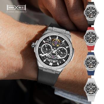 BEXEI 貝克斯 開拓者系列 男士鑲鑽全自動機械錶9129