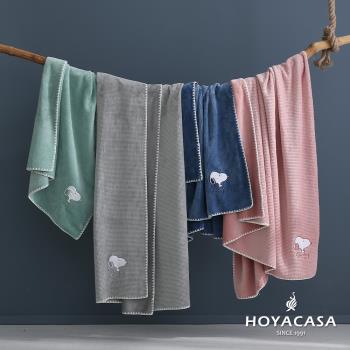 HOYACASA×PEANUTS™史努比聯名款 刺繡華夫格萬用舒柔毯(大150×200cm)-多色任選