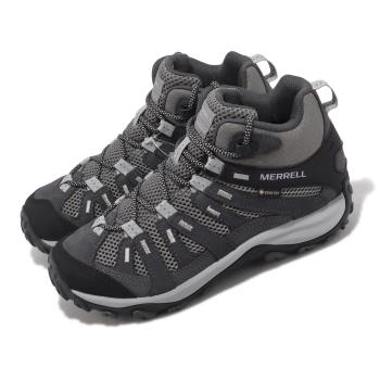 Merrell 登山鞋 Alverstone 2 Mid GTX 女鞋 灰 紫 防水 中筒 戶外 耐磨 越野 ML037542