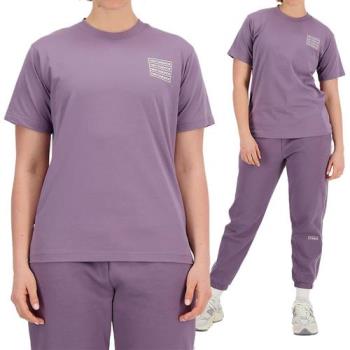 New Balance 女 紫色 日常 休閒 寬鬆 棉質 上衣 短T 短袖 WT33519SHW