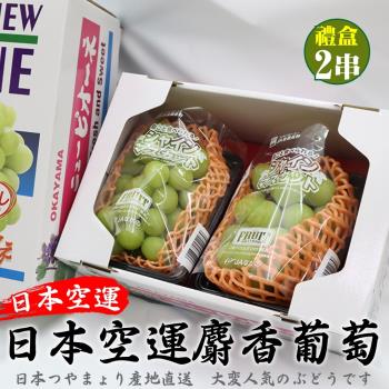 果物樂園-日本麝香葡萄2房禮盒(約1kg/盒)