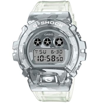 【CASIO 卡西歐】G-SHOCK 金屬迷彩半透明手錶 白透 GM-6900SCM-1_49.7mm