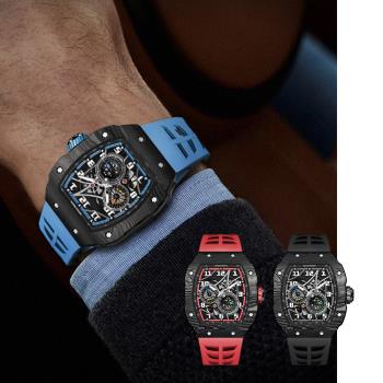 BEXEI 貝克斯 碳纖維錶殼鏤空錶盤自動機械錶-9088 (碳纖維輕巧高質感)