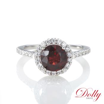 Dolly 18K金 天然艷紅尖晶石1克拉鑽石戒指(002)
