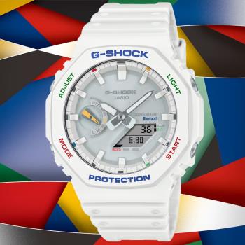 CASIO G-SHOCK  太陽能x藍牙連線 農家橡樹 繽紛動感 雙顯腕錶 GA-B2100FC-7A