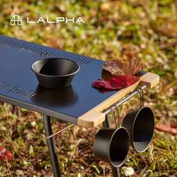 日本LALPHA 便攜型耐熱不鏽鋼板折疊長桌(附側掛架&收納袋)