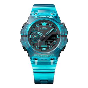 【CASIO】卡西歐 G-SHOCK 機械潮流 藍芽連線 200米防水電子錶 運動雙顯錶 GA-B001G-2A 半透明藍
