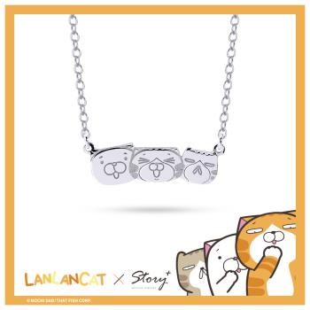 STORY 故事銀飾-白爛貓卡片銀飾系列-LanLanCat友情萬歲純銀項鍊