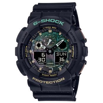 【CASIO】卡西歐 G-SHOCK GA-100RC-1A 兩百米防水電子錶 雙顯運動錶 黑/古銅棕