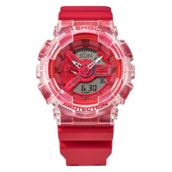 【CASIO】卡西歐 G-SHOCK 繽紛扭蛋 GA-110GL-4A 兩百米防水電子錶 雙顯運動錶 透明色/紅