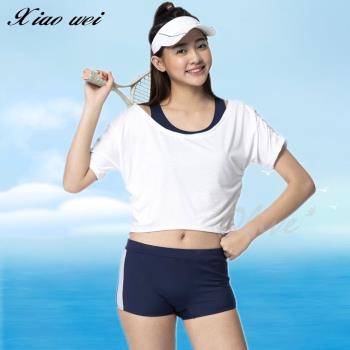 【沙麗品牌 】 流行大女三件式短袖外罩衫比基尼泳裝 NO.201128
