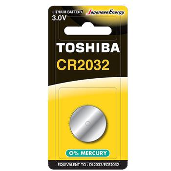 【東芝Toshiba】CR2032鈕扣型 鋰電池4粒裝(3V DL2032鈕型電池 無鉛 無汞)