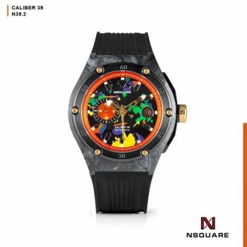 【NSQUARE】MultiColored 多彩多姿 系列 碳纖維 44mm 自動機械錶 炫彩黑 G0543-N39.2