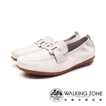 WALKING ZONE(女)鏈型氣質莫卡辛鞋 女鞋-米白色
