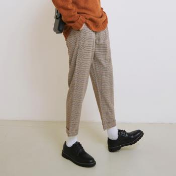 【OB 嚴選】格紋反褶休閒款西裝褲 《KL1248》
