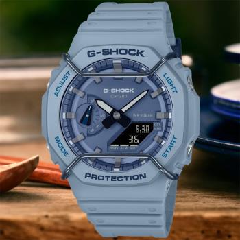 CASIO G-SHOCK 農家橡樹 金屬框 霧面雙顯腕錶 GA-2100PT-2A