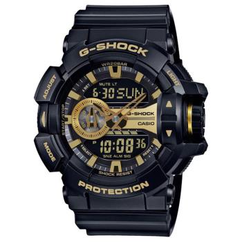 CASIO G-SHOCK 經典黑金 雙顯腕錶 GA-400GB-1A9