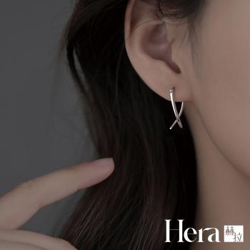 【Hera 赫拉】精鍍銀高級感線條交叉耳環 H112101801
