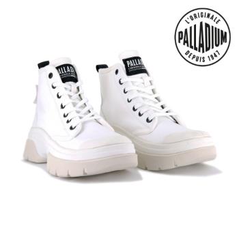 【PALLADIUM】PALLAWAVE 有機棉靴 厚底 增高 休閒 女款 白 98348-116