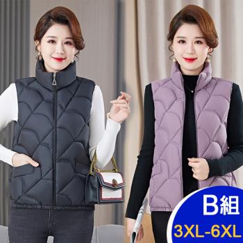 型-【韓國K.W.】韓國保暖夾棉工藝造型背心2件組