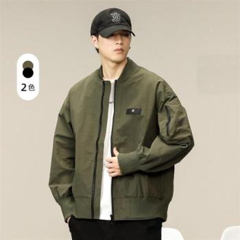 【米蘭精品】棒球外套休閒夾克-秋季復古寬鬆飛行男外套2色74gc16