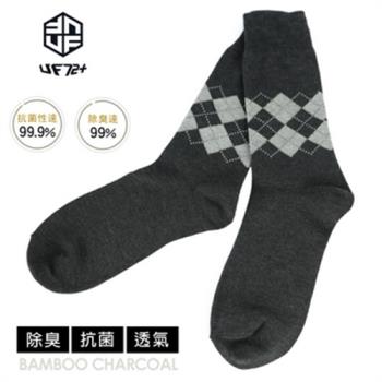【UF72】UF5021(五雙入)ELF除臭竹炭菱格紋中統休閒襪