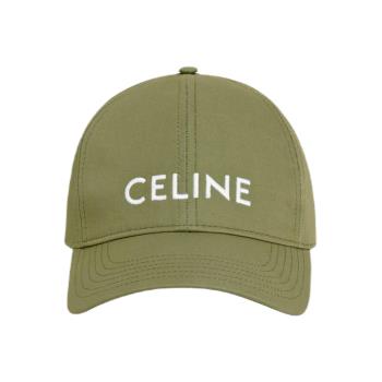    【CELINE 】CELINE 刺繡 文字款 棒球帽-綠色(S號、M號) 969P2AUA1 15VG