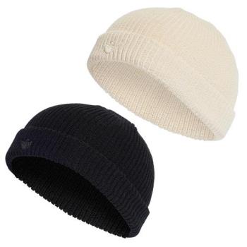 Adidas 毛帽 反折 小標 黑/米【運動世界】IL8441/IL8443