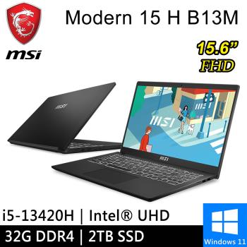 微星 Modern 15 H B13M-012TW-SP6 15.6吋 黑(i5-13420H/32G DDR4/2TB PCIE/W11)特仕筆電