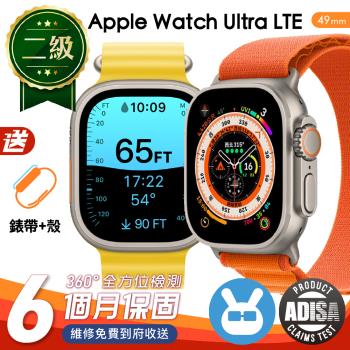 【福利品】Apple Watch Ultra 49公釐 LTE 鈦金屬錶殼 保固6個月 贈矽膠錶帶及透明錶殼
