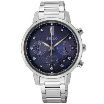 SEIKO精工 LUKIA 太陽能 星空藍計時腕錶 V175-0FC0B/SSC921J1