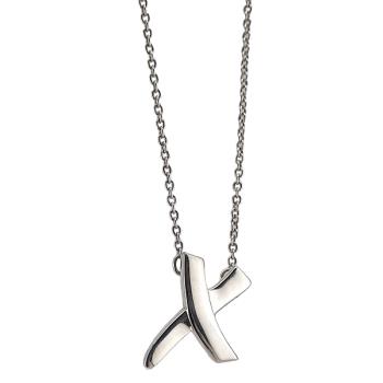 TIFFANY KISS系列-X塗鴉符號墜飾925純銀項鍊