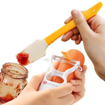 日本Shimomura(檢見崎聰美)四合一蔬果削皮器-買就送矽膠刮刀