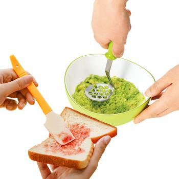 日本Shimomura蔬果搗泥器+矽膠刮刀-特惠組
