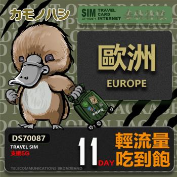 【鴨嘴獸 旅遊網卡】Travel Sim 歐洲11天上網卡 歐洲上網卡 歐洲網卡 吃到飽網卡