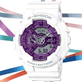 CASIO G-SHOCK 冬季系列 繽紛金屬雙顯腕錶 GA-110WS-7A