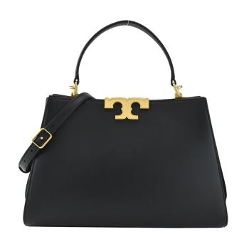 TORY BURCH ELEANOR 金字LOGO手提兩用公事包-黑