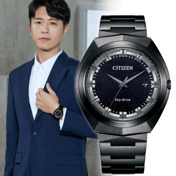 CITIZEN 星辰 無際星輝光動能限定款腕錶/全黑/42.5mm/BN1015-52E