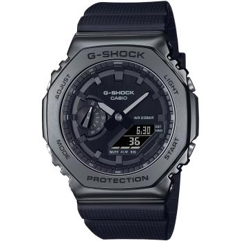 CASIO G-SHOCK 金屬八角農家橡樹雙顯腕錶/黑/GM-2100BB-1A