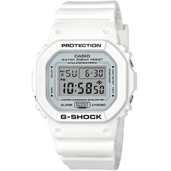 CASIO G-SHOCK 純白時尚經典方形計時錶/DW-5600MW-7