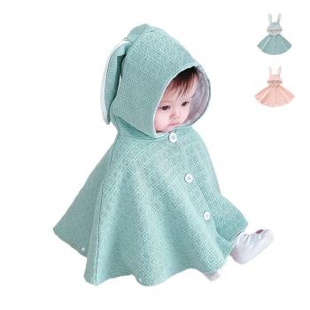 Colorland-兔耳朵披風外套 寶寶披風 嬰兒斗篷 造型外套