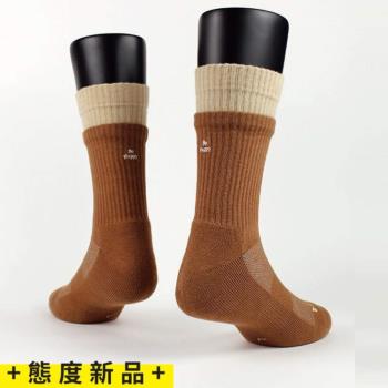 【FOOTER除臭襪】標語刺繡雙層襪-男款(K217L/XL-焦糖)