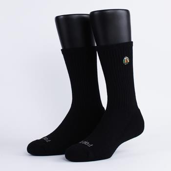 【FOOTER除臭襪】露營刺繡高筒登山襪-男款-厚氣墊(T210L/XL-黑)