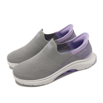Skechers 休閒鞋 Go Walk 7-Mia Slip-Ins 女鞋 灰 紫 套入式 瞬穿科技 記憶鞋墊 125231GYLV
